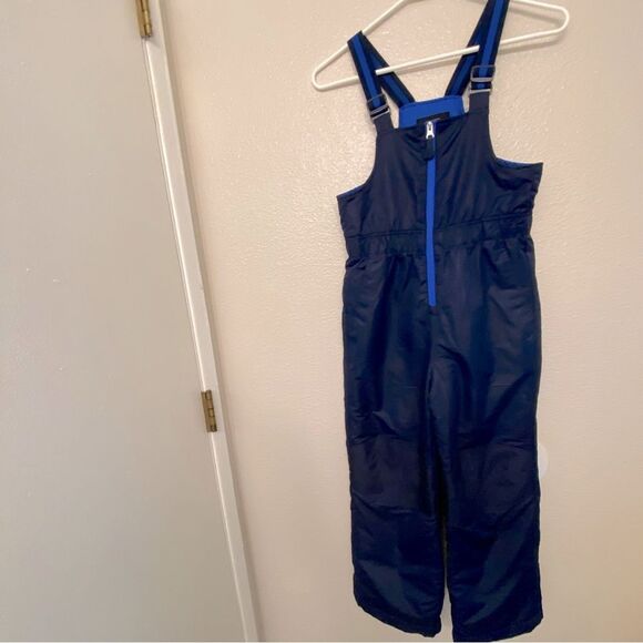 Swiss Tech Water Repellent Snow Pants bibs kids unisex navy blue Size 8 NWOT - Picture 1 of 11